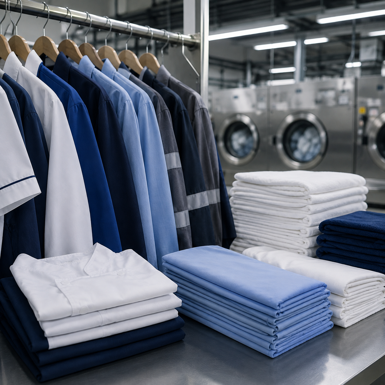 Lavandería industrial en Bogotá, CleanMax: cuidado de uniformes y textiles institucionales